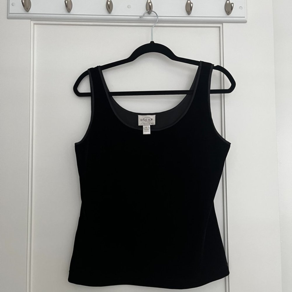 Oscar de la Renta Velvet Black Top (Size M)